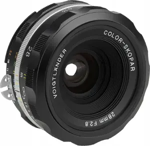Voigtlander Color-Skopar SL II S 28 mm f/2.8 objektīvs Nikon F bajonetam — manuālā fokusa, melns