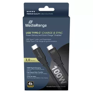 USB cable MediaRange MRCS218 3 m USB 3.2 Gen 1 USB C Black