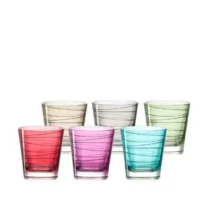 Water glass set LEONARDO 047286 — multicolour glass, 6 pcs, standard drinking tumblers