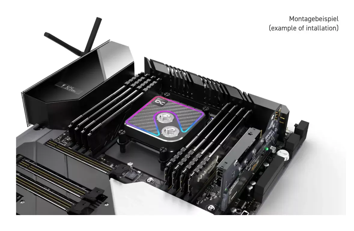 Водоблок Alphacool Core 1 Aurora Carbon Photo 3