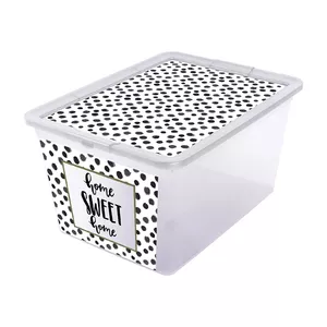 Ящик для хранения Branq X box dots 30 л модель 8733045, пластиковый контейнер с крышкой