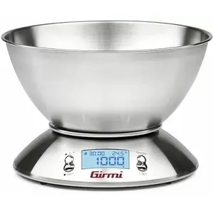 Electronic kitchen scale Girmi PS85 — stainless steel, 5 kg capacity, 1 g accuracy, LCD display