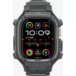 Case for Smartwatch Spigen Rugged Armor Pro, Grey, TPU, compatible with Apple, 115.8×50×174.5 mm