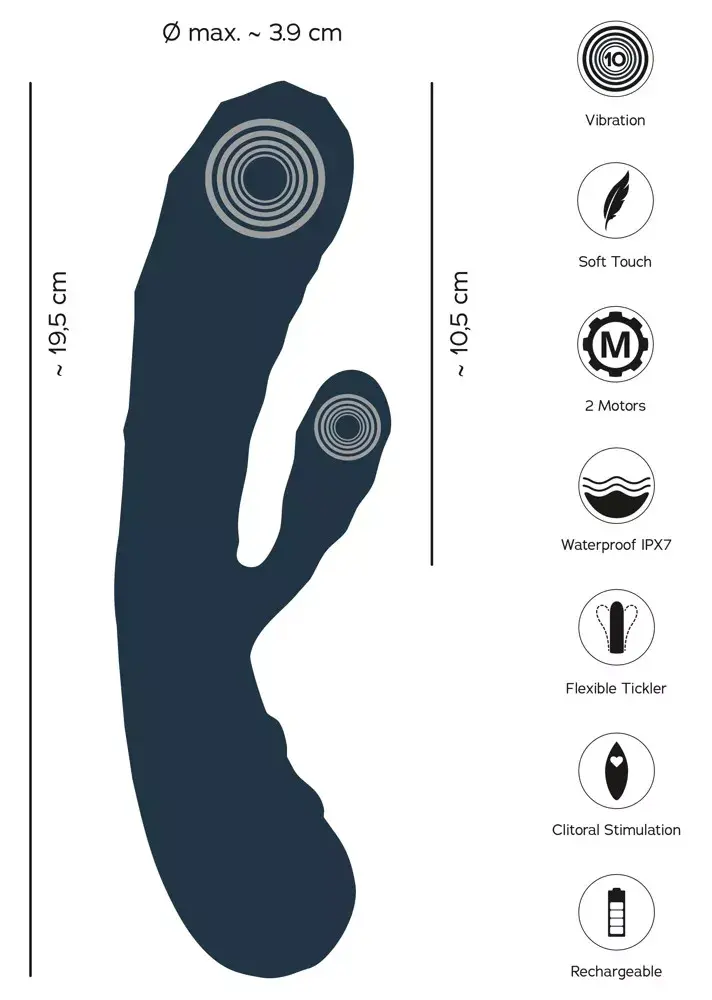you2toys Oh! Rabbit vibrators — divi motori, 16 cm Photo 10