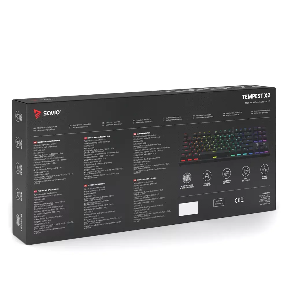 Механическая игровая клавиатура SAVIO SAVGK-TEMPEST X2 RED Photo 6