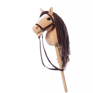 Kājā jātnieka zirgs Tootiny HOPPIHORSE A4 bēšs — plīša galva uz koka kāta