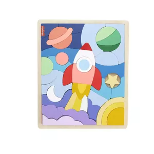 Деревянный пазл Fisher-Price Wooden Space Blocks 42 детали Возраст 3-7