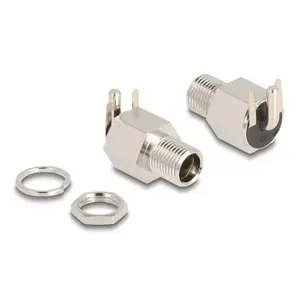 DeLOCK Savienotājs DC 5.5 x 2.1 mm sieviešu caurules lodēšanai leņķī 20 V 10 A