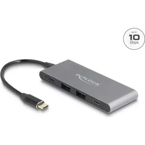DeLOCK 4 Port USB Type-C Hub 2 x USB Type-A 2 x USB Type-C 10 Gbps