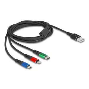 DeLOCK USB Charging Cable 3 in 1 Type-A to Lightning Micro USB USB Type-C 30 cm