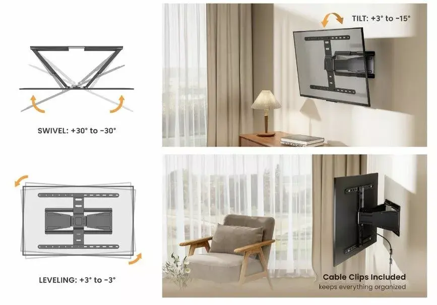 TV sienas stiprinājums Equip 43"-90" Photo 9