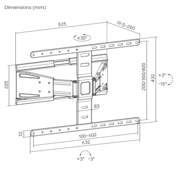 TV sienas stiprinājums Equip 43"-90" Photo 10