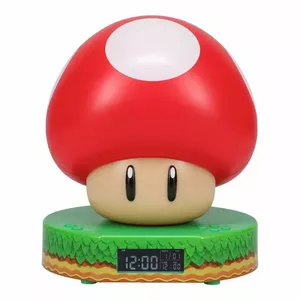 Digital alarm clock Paladone PP10064NN — Super Mushroom design, LCD display, USB powered, 137 mm height, multicolour