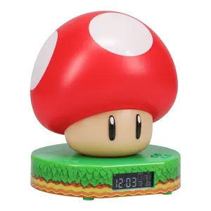 Digital alarm clock Paladone PP10064NN — Super Mushroom design, LCD display, USB powered, 137 mm height, multicolour