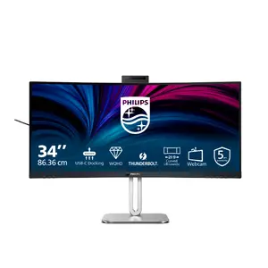 Philips 6000 series 34B2U6603CH/00 Datoru Monitors 34 Collas Wide Quad HD VA LCD Pelēks Iebūvēti Skaļruņi USB Hub VESA Stiprinājums