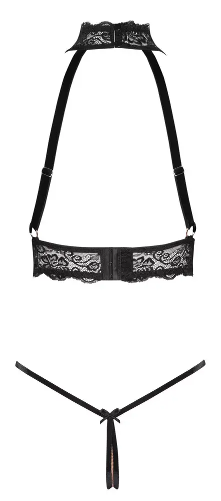 Lingerie Chain Set open M black — abierta fina Photo 9