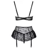 abierta fina Suspender Shelf Bra Set 80C Black Photo 10