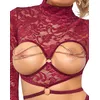 Lingerie set abierta fina Open Top & Thong Abierta Fina XL Red Photo 6