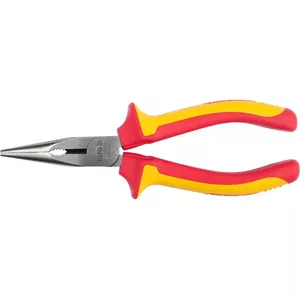 Needle-nose pliers YATO YT-21154, chromium-vanadium steel, 160 mm, insulated red/yellow handles