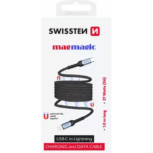 USB-C to Lightning Magnetic Self-Winding Data Cable SWISSTEN 71551020, 1 m