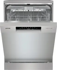 Freestanding Dishwasher Gorenje GS643E90X with 16 Place Settings, Touch Control, Built-in Display, Energy Class E, and 47 dB Noise Level in Silver