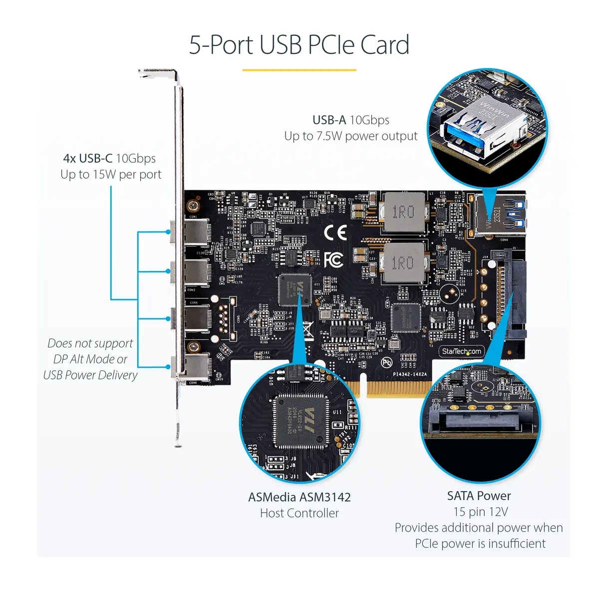 Плата StarTech 5-Port USB 3.2 10Gbps PCIe Photo 7