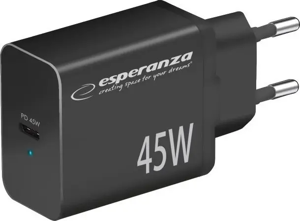 Tīkla lādētājs ESPERANZA EZC108K 45W melns