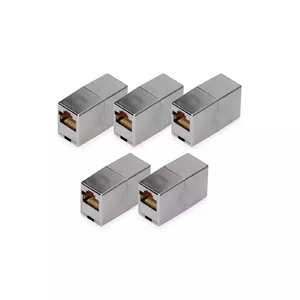 RJ45 Modular Coupler Digitus DN-93901-5 5 pieces Gold Plated Silver