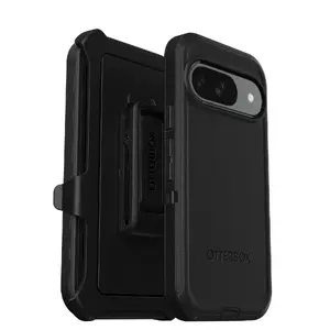 Izturīgs korpuss OTTERBOX Defender priekš Google Pixel 9 Pro — melns, daudzslāņu aizsardzība