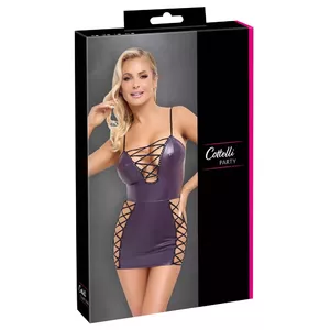 Женское платье-мини с шнуровкой cottelli collection Lacing M, пурпурный матовый, размер M, 90% полиэстер 10% спандекс