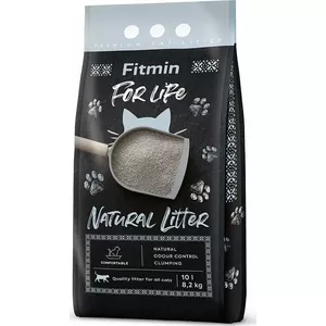 Clumping Cat Litter FITMIN Natural Plus 10L, dust-reduced, natural ingredients
