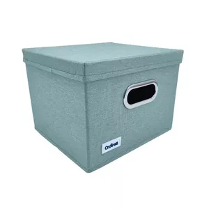 Storage box ORDINETT M 28.5×25.5×20.5 cm Mint – plastic container for home and office