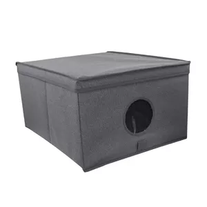 Folding storage box ORDINETT L 50×40×25 cm Grey