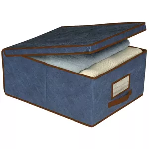 Storage box ORDINETT 48×36×19 cm Blue – fabric, foldable organizer
