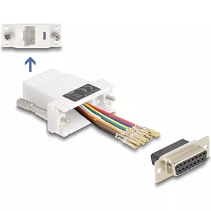 DeLOCK D-Sub 15 pin female to RJ45 female Assembly Kit white VGA RJ-45