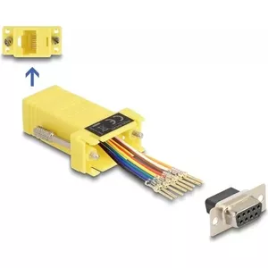 DeLOCK D-Sub 9 pin female to RJ45 female Assembly Kit yellow VGA RJ-45