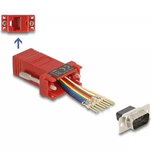 DeLOCK D-Sub 9 pin male to RJ45 female Assembly Kit red VGA to RJ45