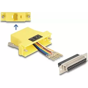 DeLOCK D-Sub 25 pin female to RJ45 female Assembly Kit yellow VGA RJ-45