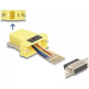 DeLOCK D-Sub 15 pin female to RJ45 female Assembly Kit yellow
