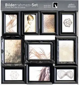 Foto rāmīšu ornaments komplekts Nielsen Design 10 gab. melna sveķi 8999325