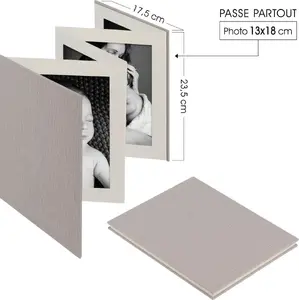 Photo album Deknudt Leporello A66DC7 linen cover for 8 photos 8×13×18 cm
