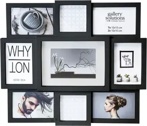 Foto rāmis Nielsen Design Why Not 8999334 — melns sveķu rāmis, uz sienas un uz galda