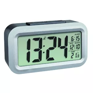 Digitālais modinātājs TFA-Dostmann LUMIO PLUS Melns Sudrabs LCD