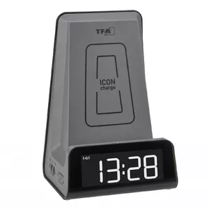 Цифровые будильник TFA-Dostmann 60.2033.10 Антрацит 12/24ч LED