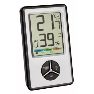 Digital thermo-hygrometer TFA-Dostmann 30.5045.54 Black Silver Indoor thermometer hygrometer