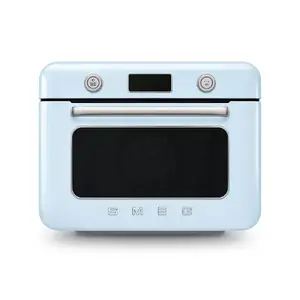 Мини-печь Smeg COF01PBEU, объем 30 л, синий цвет и нержавеющая сталь, поворотные и кнопочные переключатели