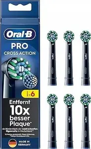 Oral-B replacement toothbrush heads Cross 6-pack — model 860229, black