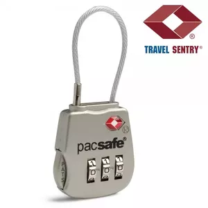 Luggage padlock Pacsafe Prosafe 800 Zinc Silver 33mm 80mm