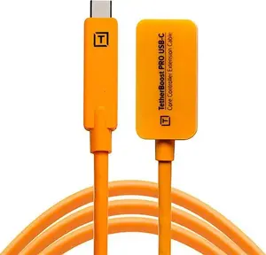 Tether Tools tether cable TetherBoost Pro USB-C 4.6m orange — high-speed USB-C tethering cable