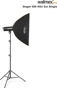 Strobe gaisma walimex Stager 600 HSS Set Single 600Ws studijas zibspuldze, 600 Ws jauda